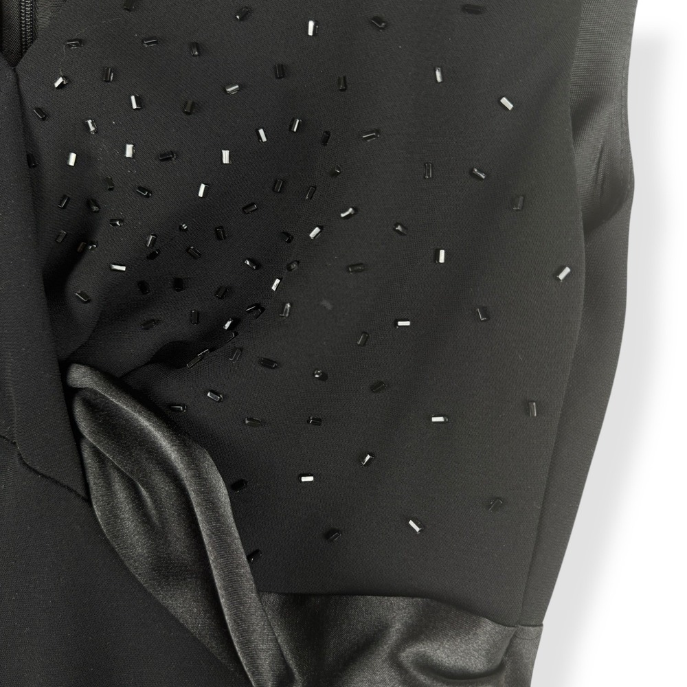 SL Fashions Black Beaded Evening Dress Womens Size 6 Formal Cocktail Y2K 2000s - Picture 3 of 10